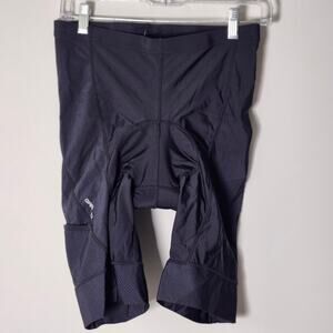 Louis Garneau Black Padded Cycling Shorts Men's L Reflective Biker Shorts A0089